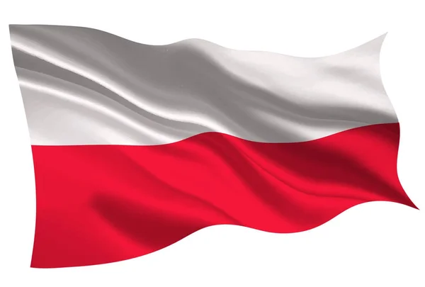 Polen Flagga Flaggikonen — Stock vektor