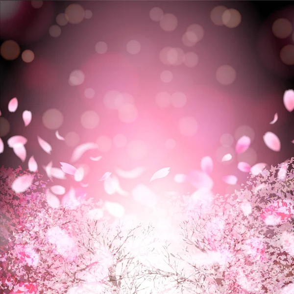 Цветы Сакуры Весенний Фон — стоковый вектор