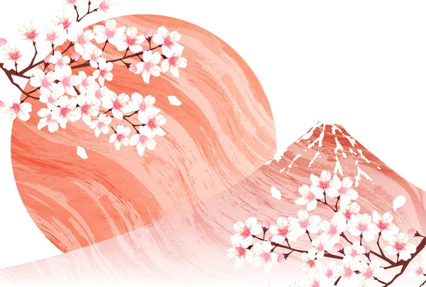桜富士花背景 — ストックベクタ