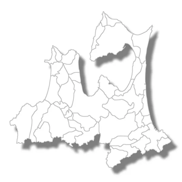 Aomori Präfektur Japan Karte Weißes Symbol — Stockvektor