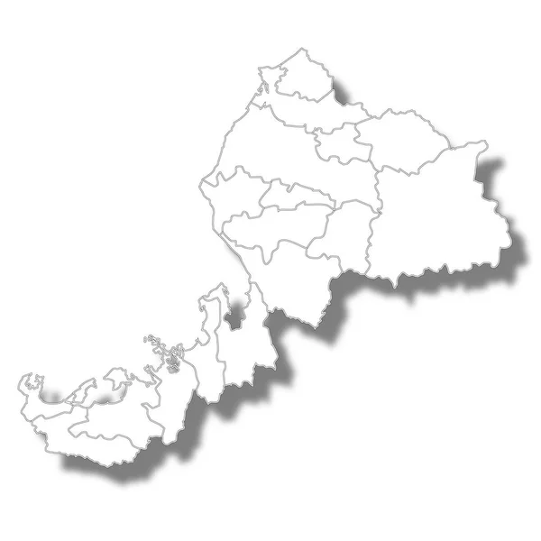 Prefeitura Fukui Japão Mapa Ícone Branco — Vetor de Stock