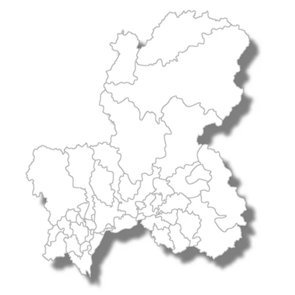 Gifu Prefektura Japonii Mapa Biała Ikona — Wektor stockowy