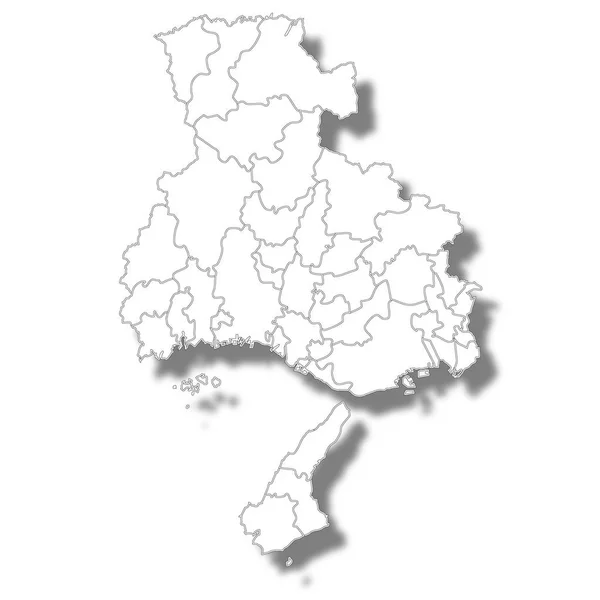 Prefeitura Hygo Japão Mapa Ícone Branco — Vetor de Stock