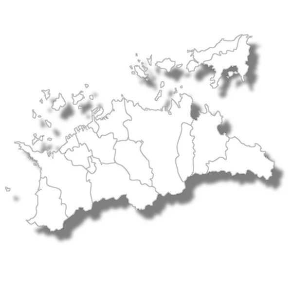 香川県日本地図白アイコン — ストックベクタ