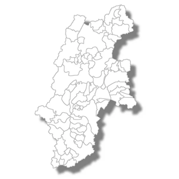 Карта Префектуры Нагано — стоковый вектор