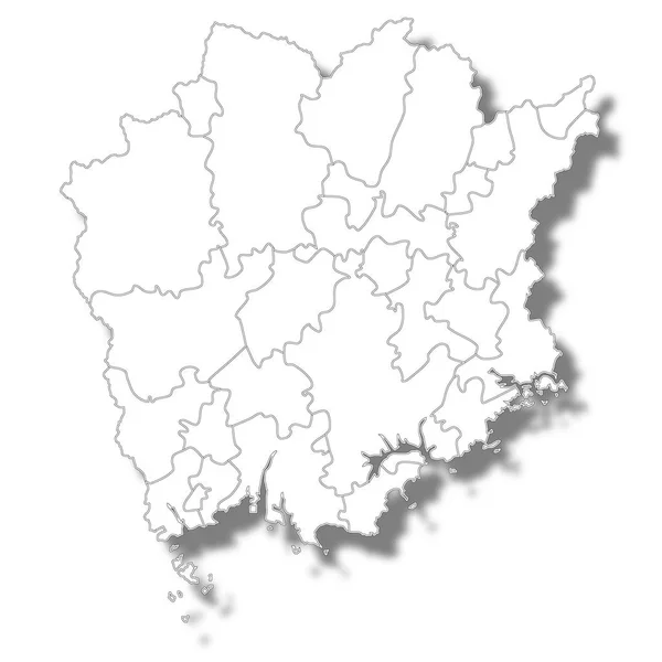 Карта Японской Префектуры Окаяма — стоковый вектор