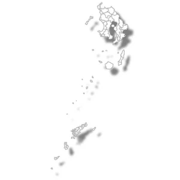 鹿儿岛日本地图白色图标 — 图库矢量图片