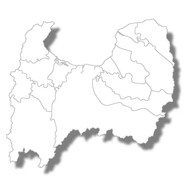 Prefeitura Toyama Mapa Japão Ícone Branco — Vetor de Stock