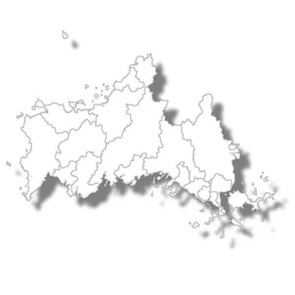 Préfecture Yamaguchi Carte Japon Icône Blanche — Image vectorielle