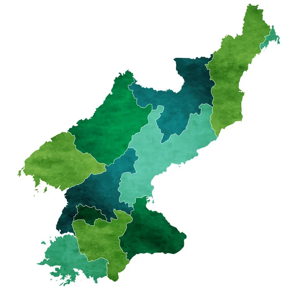 North Korea Mapa Del Mundo Icono Del País — Vector de stock