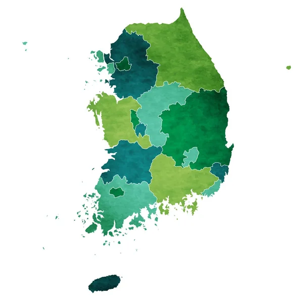 Coreia Mapa Mundo Ícone País — Vetor de Stock