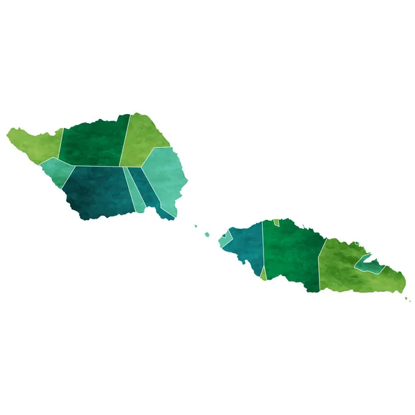Ikon Negara Peta Dunia Samoa - Stok Vektor