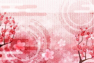 Kiraz çiçekleri Erik çiçekleri Japon kağıt arka plan