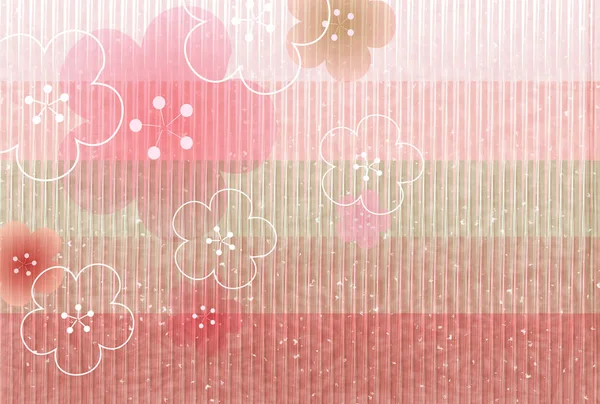 Hina Matsuri Fleurs Prunes Fond Papier Japonais — Image vectorielle