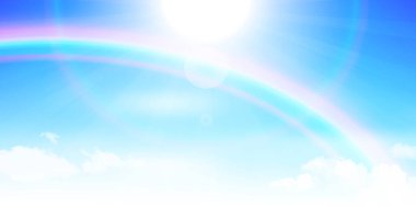 Gökyüzü gökkuşağı peyzaj arka plan