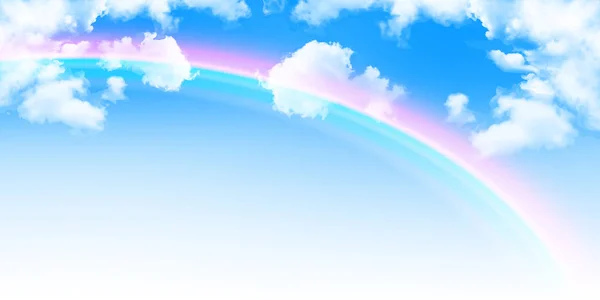 Himmel Rainbow Landskap Bakgrund — Stock vektor