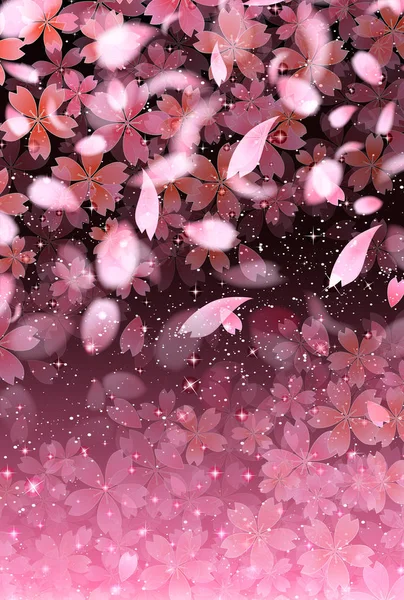 Cherry Blossoms Bloem Landschap Achtergrond — Stockvector