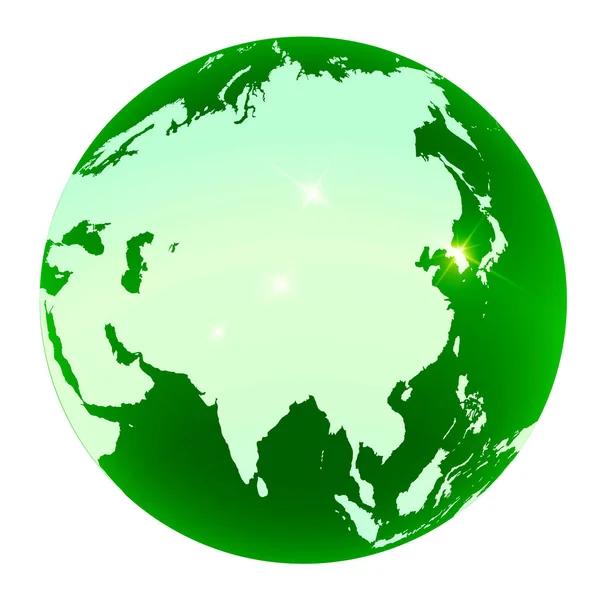 Tierra Mundo Icono Verde — Vector de stock