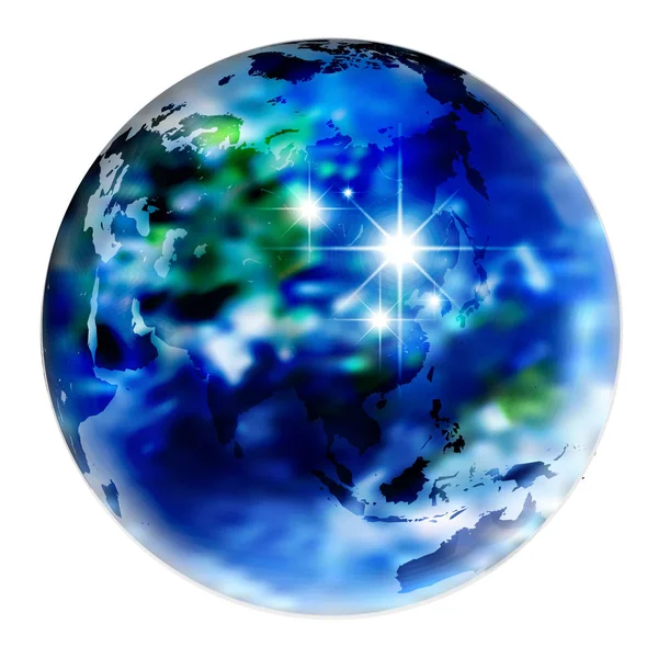 Blauwe Wereld Wereldbolicoon — Stockvector