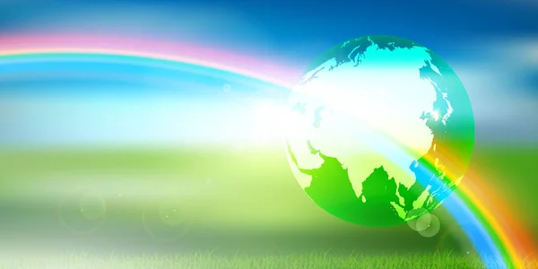 Fresh Green Earth Eco Background — Stock Vector