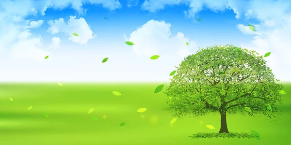 Färska Gröna Blad Eco Bakgrund — Stock vektor