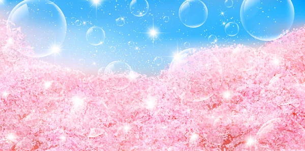 Cherry Blossoms Voorjaar Bloem Achtergrond — Stockvector