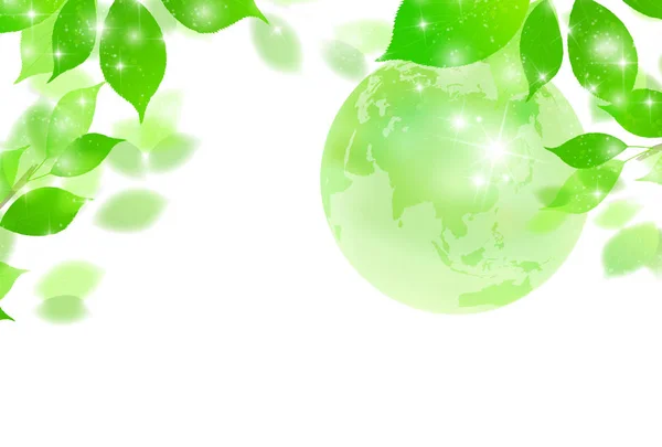 Hintergrund Des Frischen Grünen Blattes Der Erde — Stockvektor