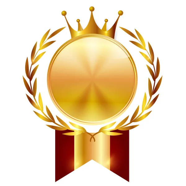 Icône Ruban Médaille Couronne — Image vectorielle