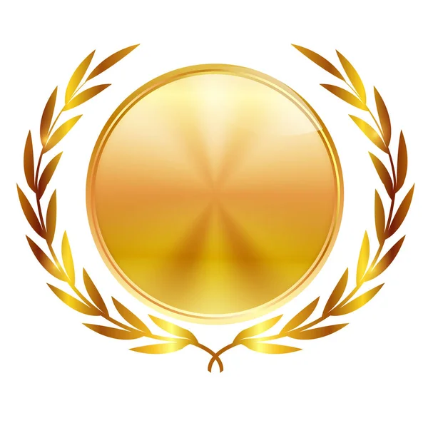 Medalla Laurel Icono Hoja — Vector de stock