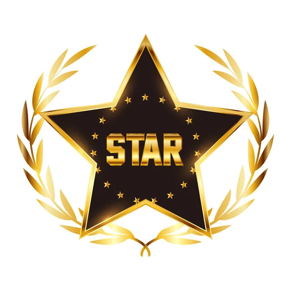 Star Laurel Gold Ikonjára — Stock Vector