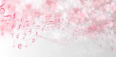 Kiraz çiçekleri bahar Not arka planı