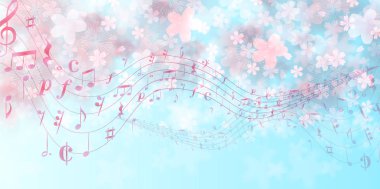 Kiraz çiçekleri bahar Not arka planı