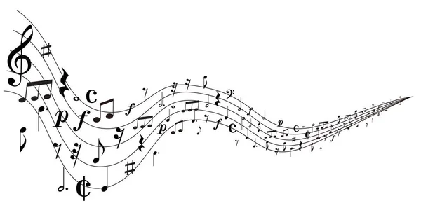 Note Musicali Silhouette Sfondo Musicale — Vettoriale Stock