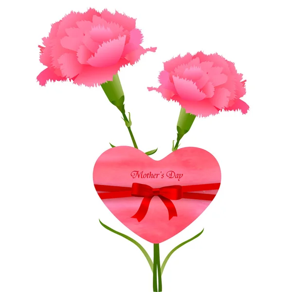 Εικονίδιο Λουλούδι Γαρύφαλλο Ημέρα Της Μητέρας — Διανυσματικό Αρχείο