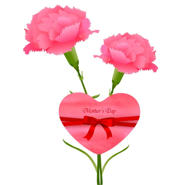 Clavel Día Madre Icono Flor — Vector de stock