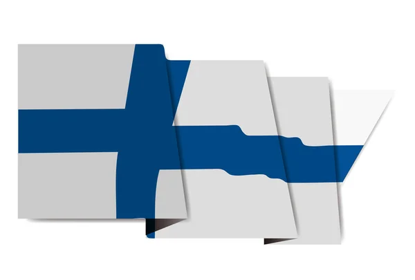 Finland National Flag World Icon — Stock Vector