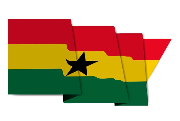 Bandiera Nazionale Ghana Icona Mondiale — Vettoriale Stock