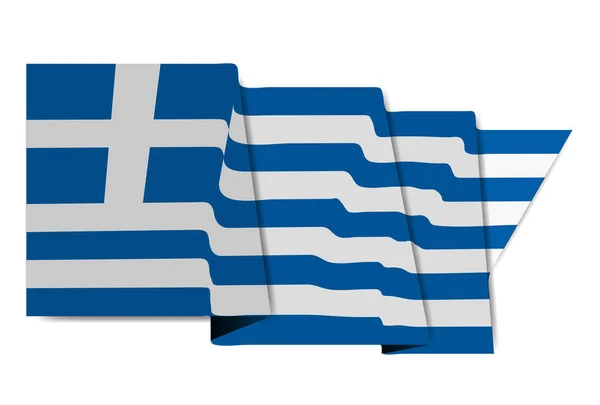 Grecia Bandera Nacional Icono Mundial — Vector de stock