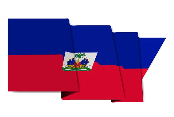 Haïti Drapeau National Icône Mondiale — Image vectorielle