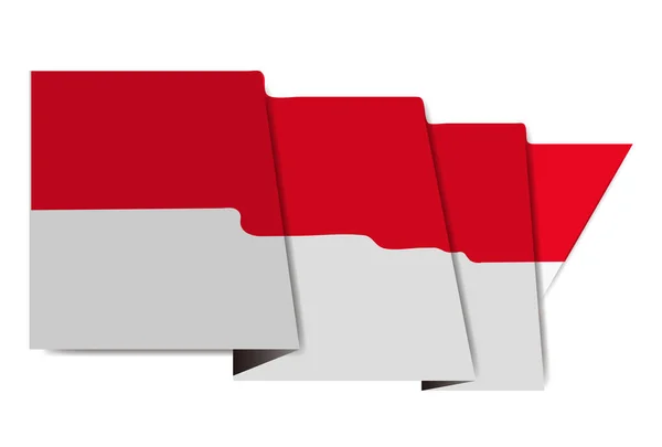 Nationale Vlag Van Indonesië Wereld Pictogram — Stockvector