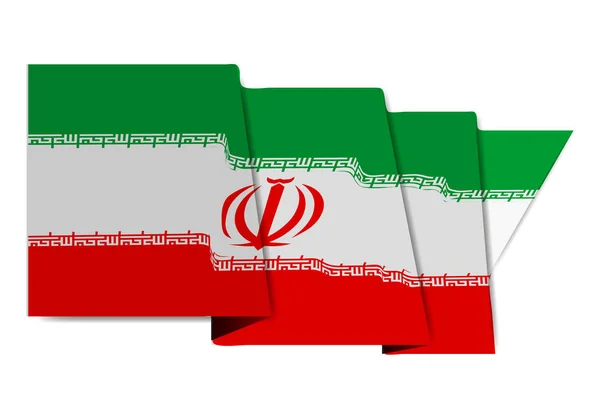 Iran Ulusal Bayrak Dünya Simgesi — Stok Vektör