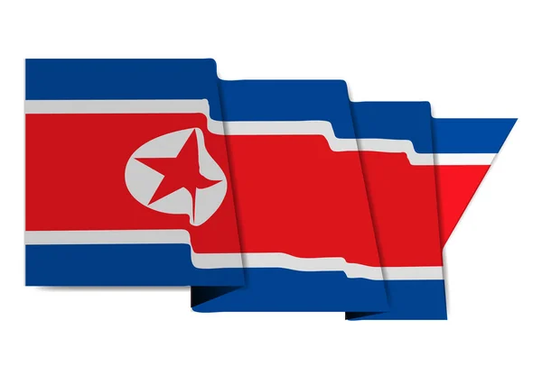 Norte Coreia Bandeira Nacional World Icon — Vetor de Stock