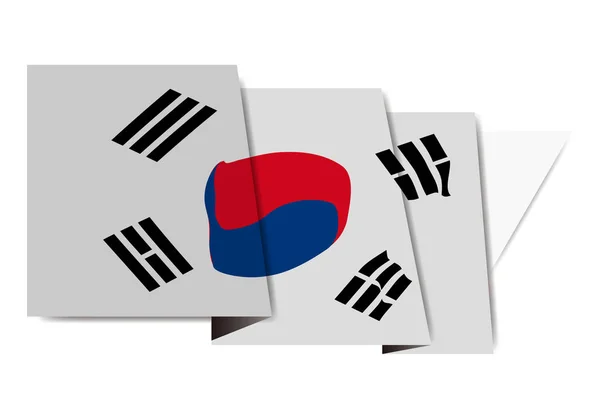 Kore Ulusal Bayrak Dünya Simgesi — Stok Vektör
