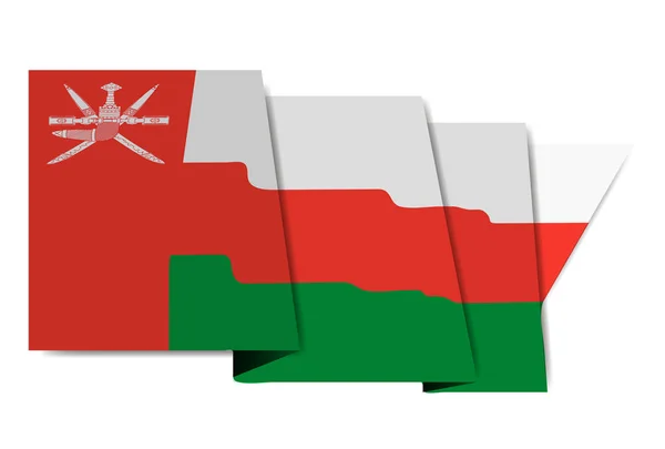 Ikona Świata Flagi Narodowej Omanu — Wektor stockowy