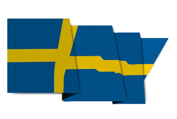 Zweden Nationale Vlag Wereld Icoon — Stockvector