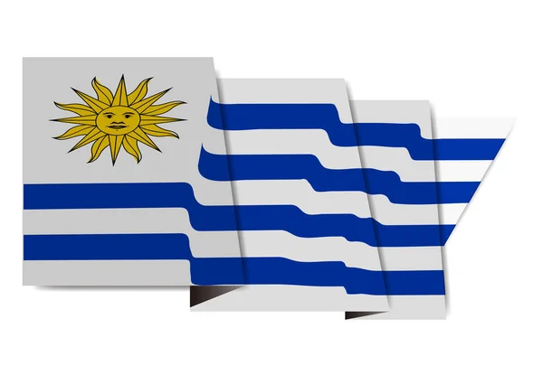 Uruguay National Flagga Världen Ikon — Stock vektor