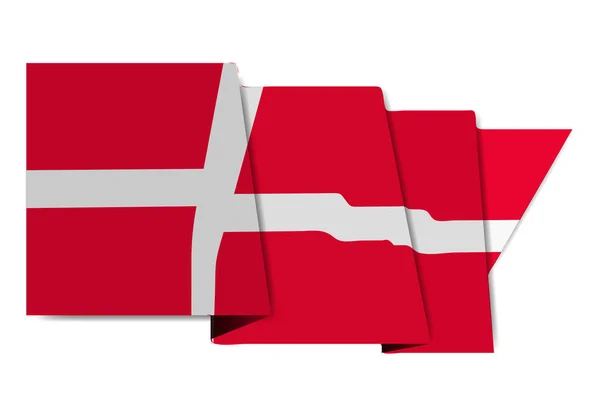 Dänische Nationalflagge Weltberühmt — Stockvektor