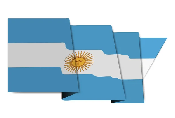 Drapeau National Argentine Icône Mondiale — Image vectorielle