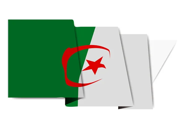 Algérie Drapeau National Icône Mondiale — Image vectorielle