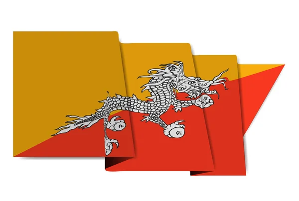 Bandeira Nacional Butão Ícone Mundial —  Vetores de Stock